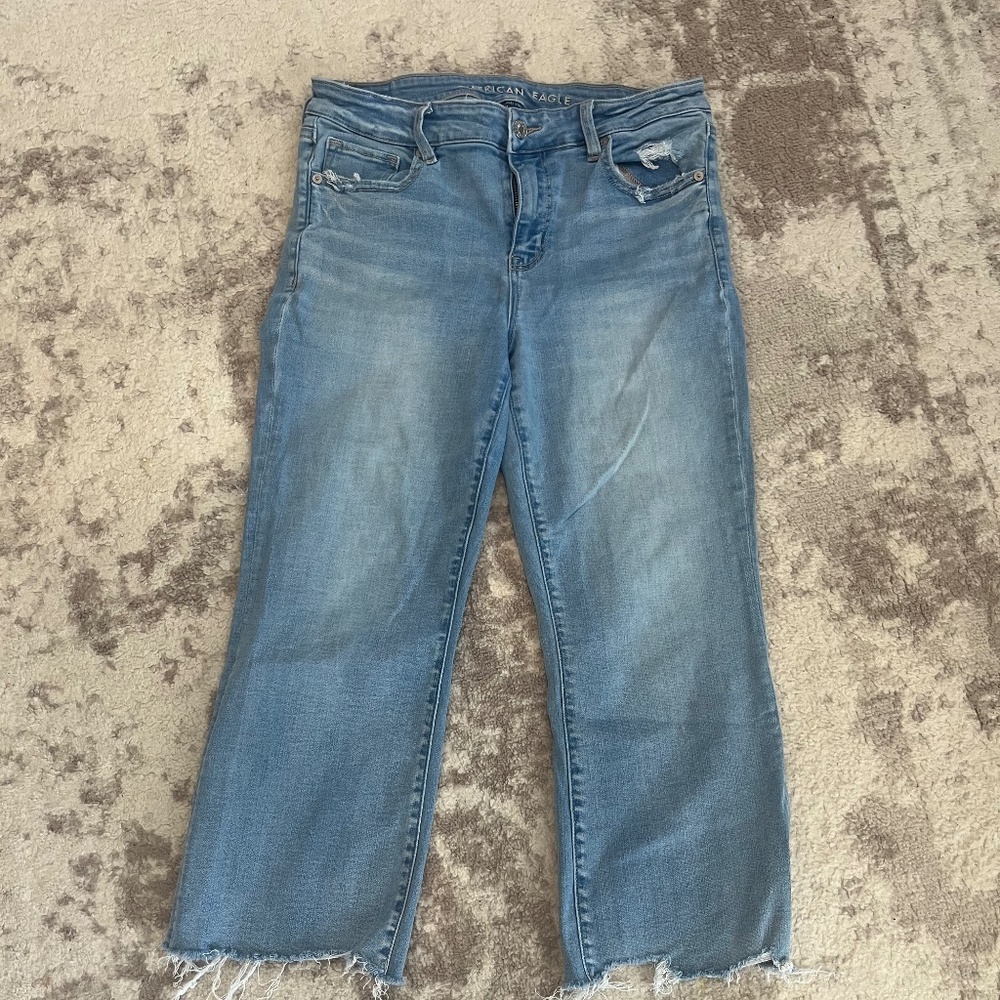American Eagle Kick Boot Crop jeans 10 short